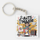 Porte-clés Arts - Illustration de dessin majeur - création un (Devant)