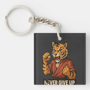 Porte-clés Arts martiaux au tigre - Motivation Ne jamais aban