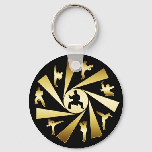 PORTE-CLÉS ARTS MARTIAUX OR ET NOIR (Recto)