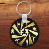 PORTE-CLÉS ARTS MARTIAUX OR ET NOIR (Recto)