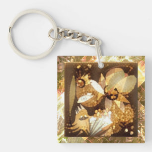 Porte-clés Artwork Abstrait Gold Sparkle