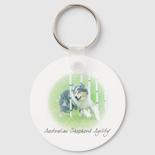Porte-clés Artwork Australian Shepherd Agility Keychain (Recto)