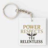 Porte-clés Artwork de typographie de puissance sans relâche (Devant)