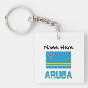 Porte-clés Aruba et Drapeau d'Aruba Personnalisés 