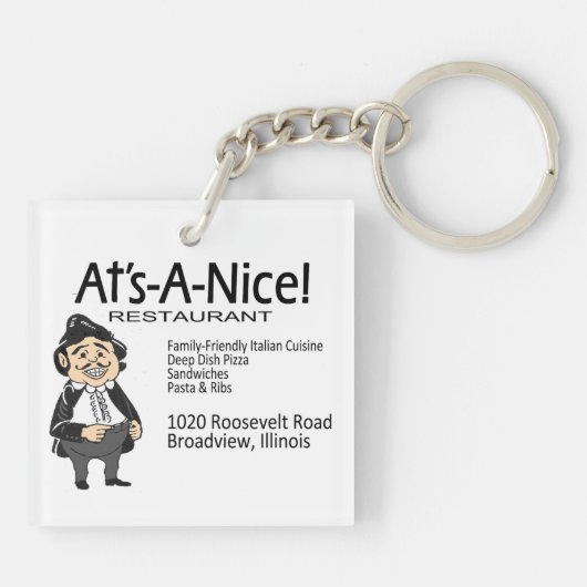 Porte-clés A's-A-Nice ! Restaurant, Broadview, IL (Dos)