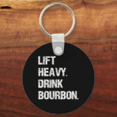 Porte-clés Ascenseur Lourd. Buvez du Bourbon. Entraînement de (Recto)