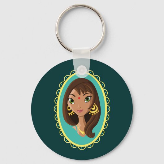 Porte-clés Asha la beauté indienne (Recto)