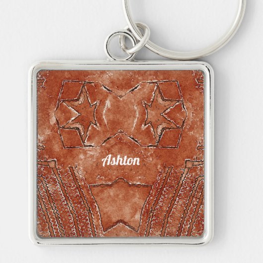 Porte-clés ASHTON ~ Noir blanc Brown ~ Cercle de clé (Devant)