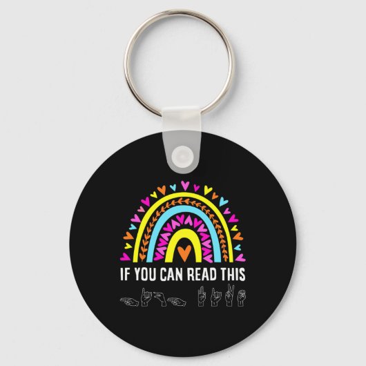 Porte-clés ASL Alphabet American Sing Langue ASL Enseignant F (Recto)