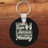 Porte-clés ASL Alphabet Enseignant Langue Chanter Américaine  (Verso)
