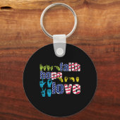 Porte-clés ASL American Sign Language 4 juillet Faith Hope (Verso)