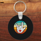Porte-clés Asl I Love You, Sign Language Heart Love Valentine (Recto)
