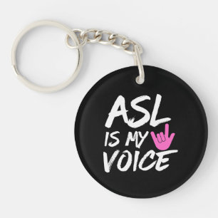 Porte-clés ASL is My Voice - Sensibilisation Sourde