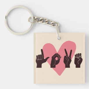 Porte-clés ASL Love IV - Saint-Valentin