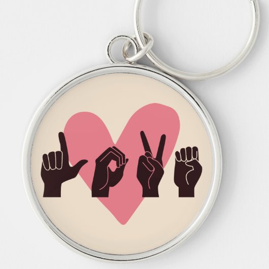 Porte-clés ASL Love IV - Saint Valentin (Devant)