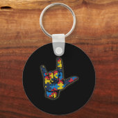 Porte-clés ASL Love Langue des signes Tee Sensibilisation sur (Recto)