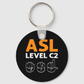 Porte-clés ASL - Niveau C2. Langue des signes main de sensibi (Verso)