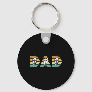 Porte-clés ASL Papa American Sign Language Sourd Sensibilisat