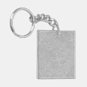 Porte-clés Aspect floral embossé gris (Devant gauche)