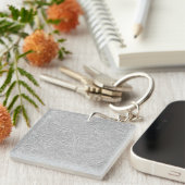 Porte-clés Aspect floral embossé gris (Devant Droit)