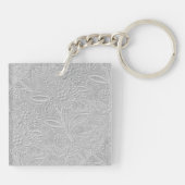 Porte-clés Aspect floral embossé gris (Dos)