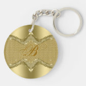 Porte-clés Aspect Métallique Doré Avec Texture De Diamants (Dos)