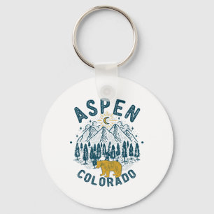Porte-clés Aspen Colorado Co Ski alpin Montagne Vintage Aspen