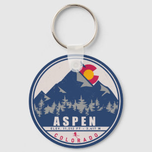 Porte-clés Aspen Colorado Retro Sunset Souvenirs 80s