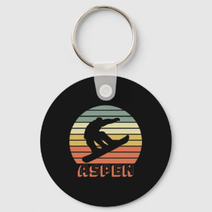 Porte-clés Aspen Colorado Snowboard Retro Sunset 1