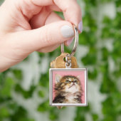 Porte-clés Assez dans le chaton rose (main)