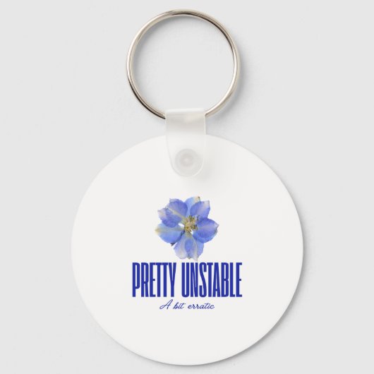 Porte-clés Assez Instable : Tee Déclaration Florale Bleue (Recto)