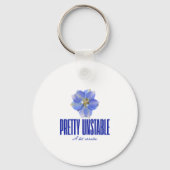 Porte-clés Assez Instable : Tee Déclaration Florale Bleue (Verso)