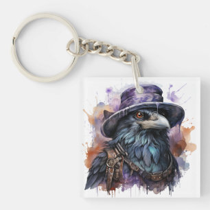 Porte-clés Assistant Aquarelle Raven Bird