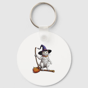 Porte-clés Assistant Chat Sorcière Halloween Amoureux de les