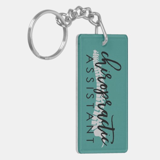 Porte-clés Assistant chiropratique (Script avec colonne verté (Devant gauche)