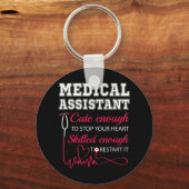 Porte-clés Assistant Médicale Mignonne Infirmière Stop Coeur (Recto)