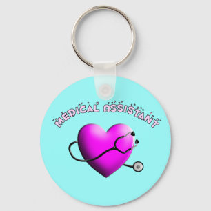 Porte-clés Assistant Médicale PINK HEART Design Cadeaux