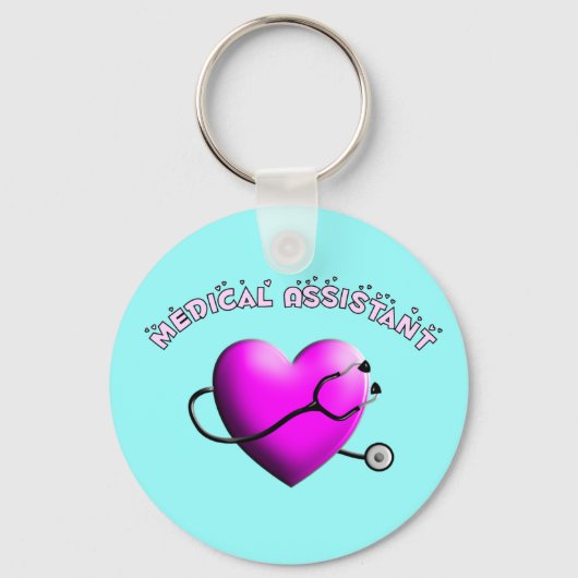 Porte-clés Assistant Médicale PINK HEART Design Cadeaux (Recto)