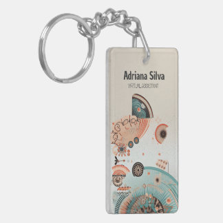 Porte-clés Assistant virtuel minimaliste sophistiqué Boho QR