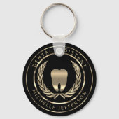 Porte-clés Assistante dentaire noir et or (Verso)