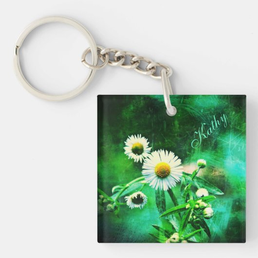 Porte-clés Asters Aglow/Porte - clé vert *Personnalisé* (Devant)