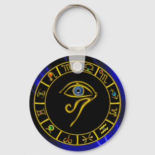 Porte-clés ASTRAL HORUS OEIL, BLUE TALISMAN Astrologie Graphi