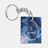 Porte-clés Astrologie aquarelle - Gemini (Devant gauche)