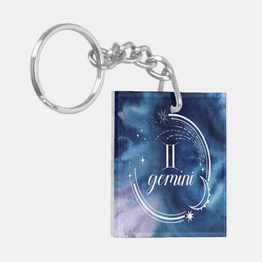 Porte-clés Astrologie aquarelle - Gemini (Devant gauche)