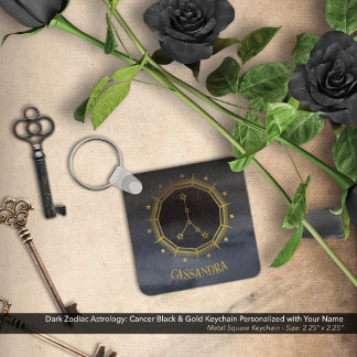Porte-clés Astrologie du zodiaque foncé : Cancer Black Gold N