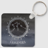 Porte-clés Astrologie Zodiaque foncée : Aquarius Black Silver (Dos)