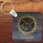 Porte-clés Astrologie zodiaque foncée : Sagittaire Black Gold (Recto)