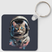 Porte-clés Astronaut Chat Dans L'Espace Aquarelle Art (Dos)