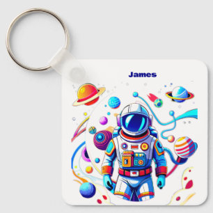 Porte-clés Astronaut coloré et Univers en couleurs vives