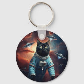 Porte-clés Astronaut de chat galactique (Recto)